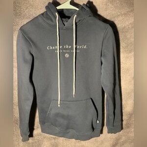 Dutch Bros Charcoal Hoodie Change the World size Small
